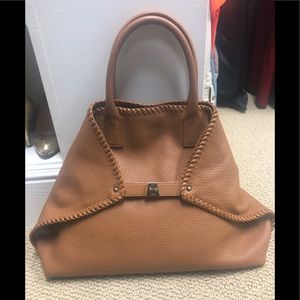 Nubuck leather tan Akris handbag
